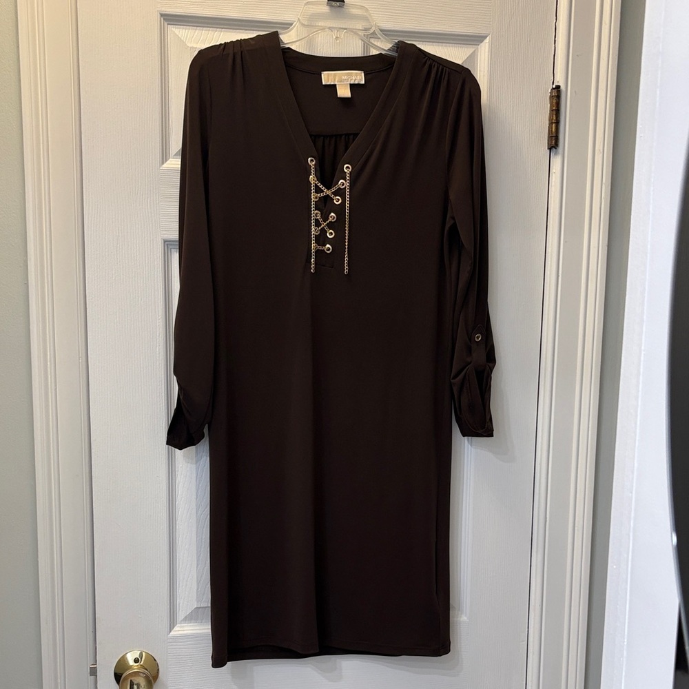 Michael Kors Espresso Long Sleeve Dress